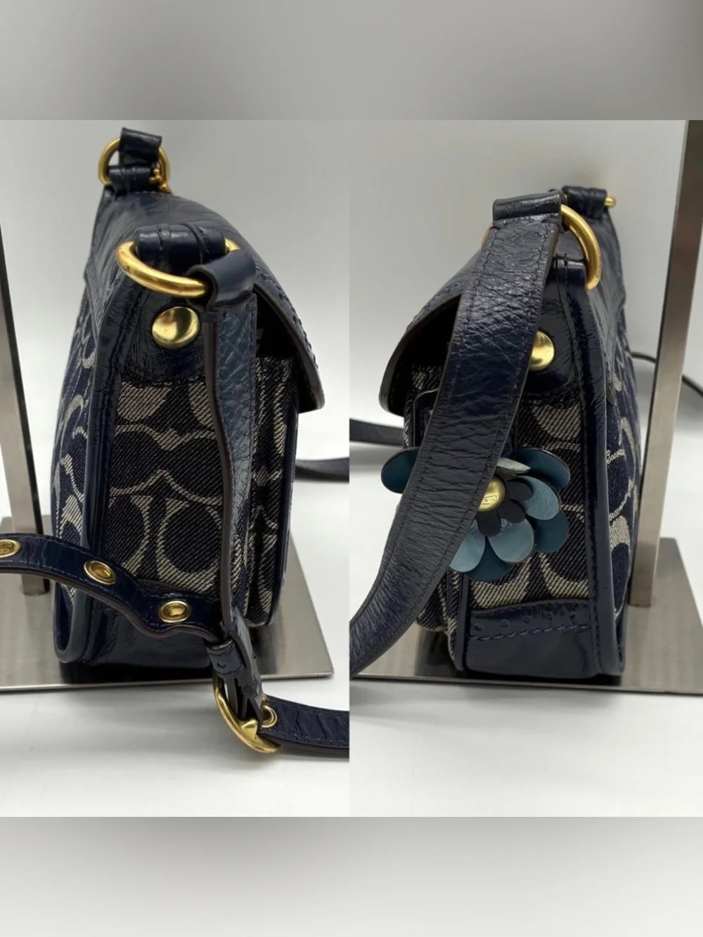 Coach Bleeker Denim Monogram EUC